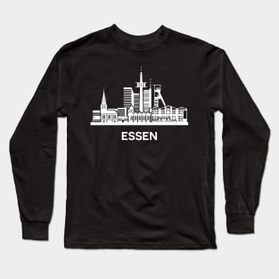 Essen Skyline, white Long Sleeve T-Shirt